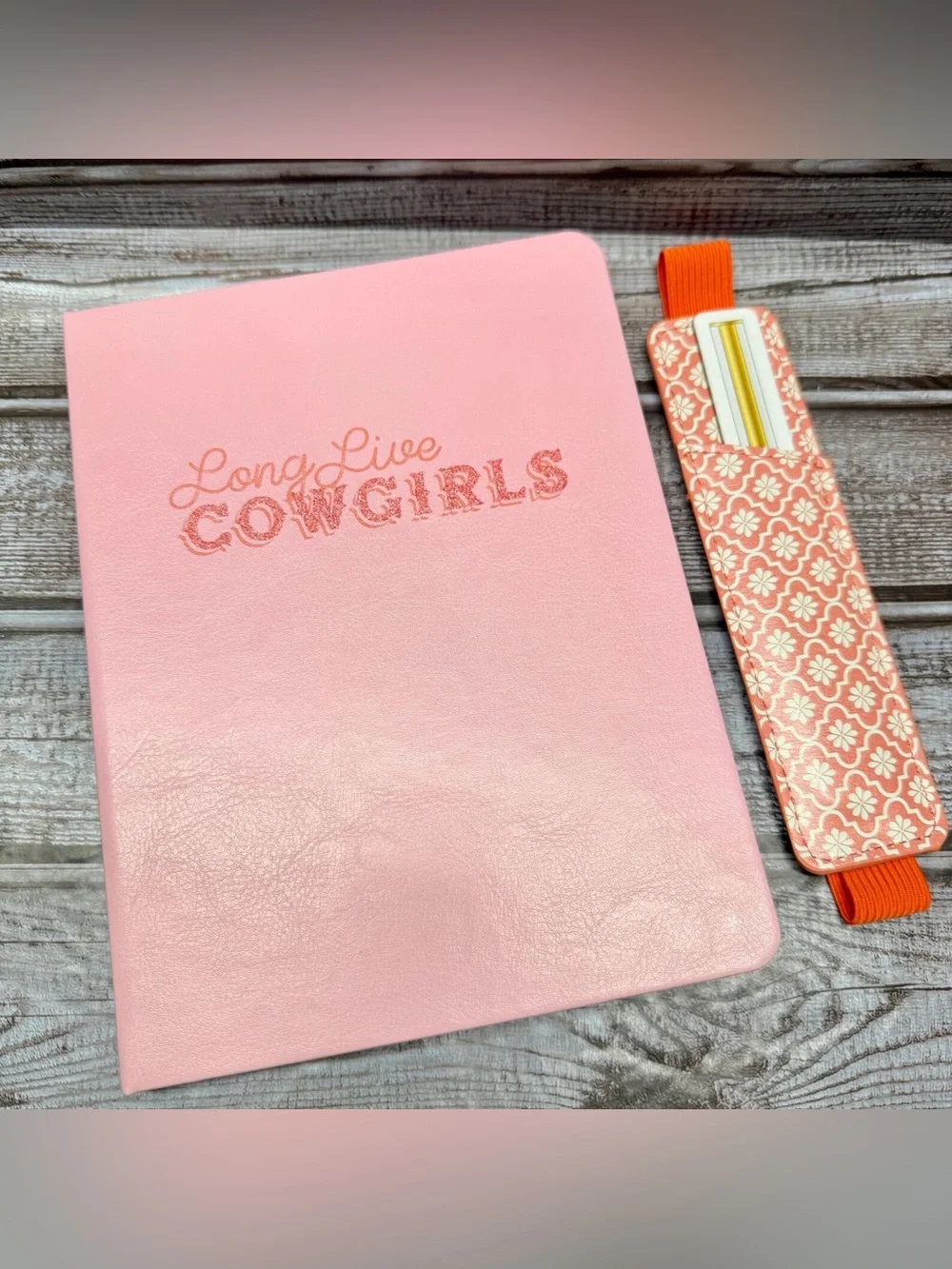 Dolly-esque Long Live Cowgirls Lined Journal with Elastic Pen Holder/Book Mark